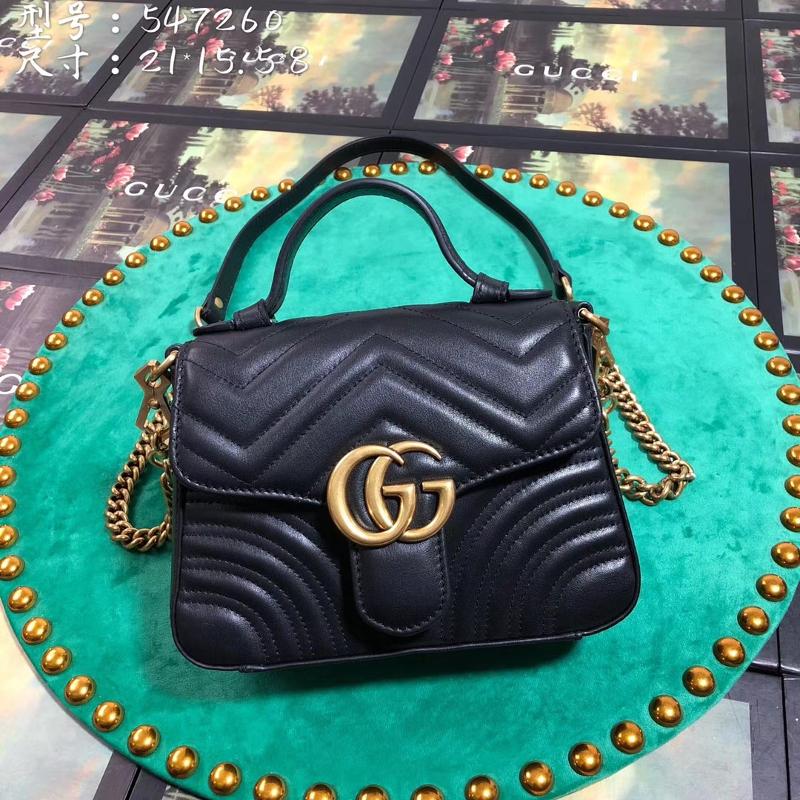 Gucci Chain Shoulder Bag 547260 full leather black